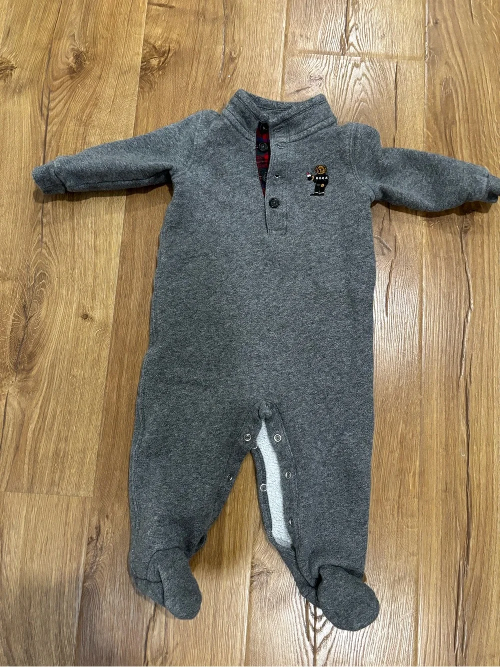 Ralph Lauren Polo Bear Cotton-Blend-Fleece Coverall